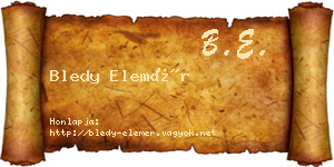 Bledy Elemér névjegykártya